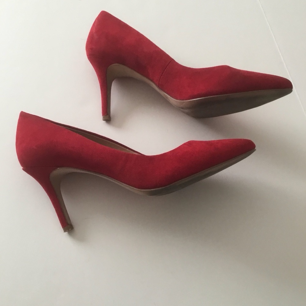 Red Suede Pumps
